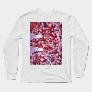 Autumn Walk leaves red purple orange and white nature pretty delicate Long Sleeve T-Shirt